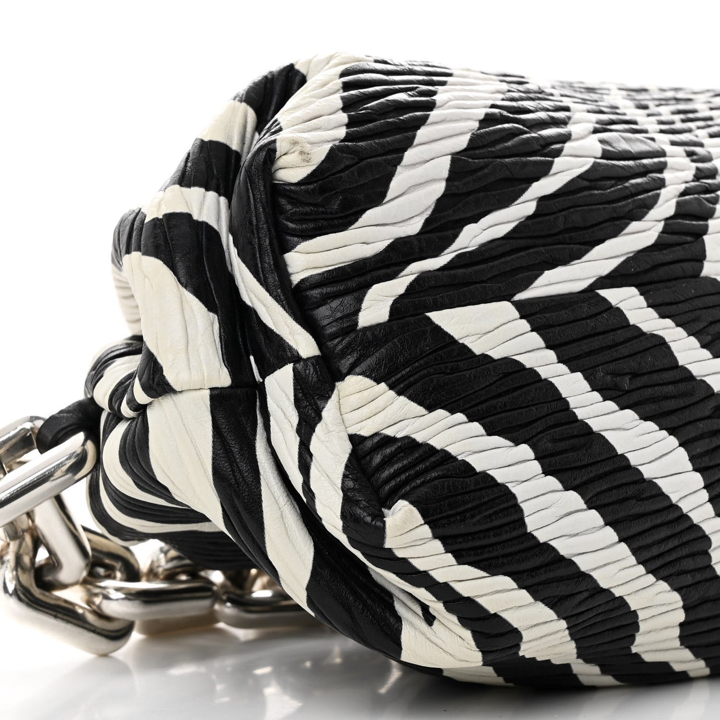 Nappa Zebra Print The Pouch Oversized Clutch White Black