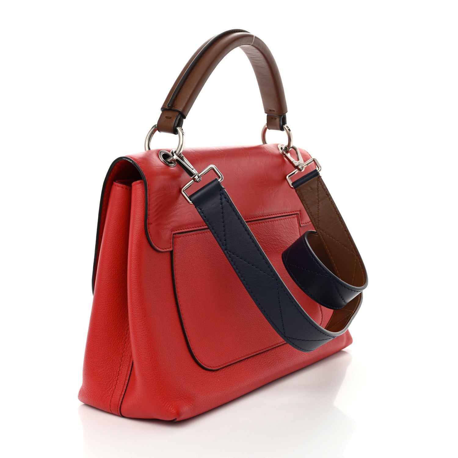 Louis Vuitton Monogram Cuir Plume Ecume Very Handle Shoulder Bag Rouge Rubis Noisette 3 of 12