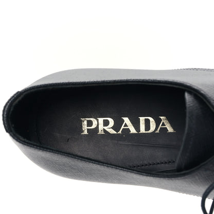 Prada Saffiano Mens Plain Toe Derby Loafers 8.5 Black 7 of 9