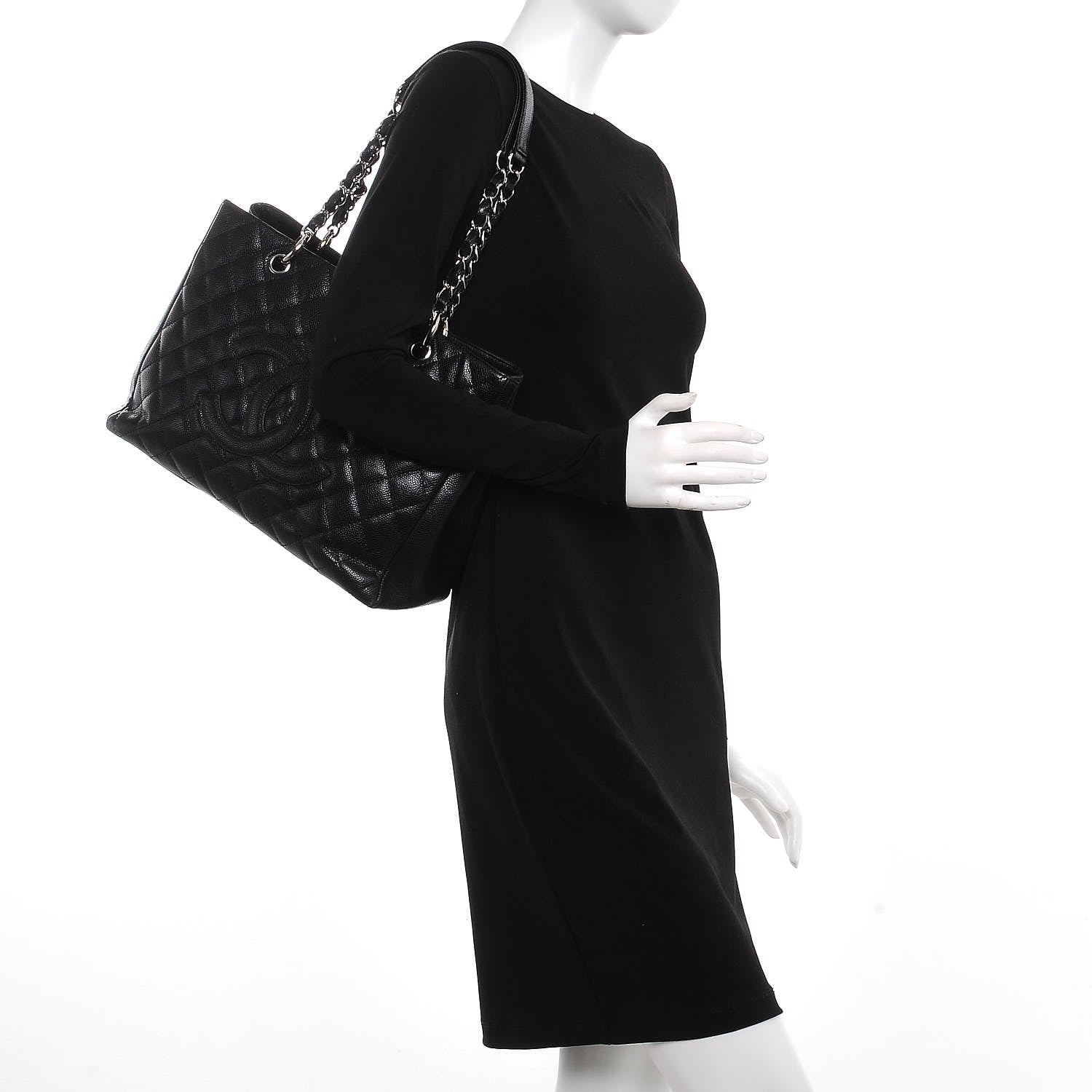 Chanel Caviar Quilted Grand Shopping Tote GST Black 2 of 11