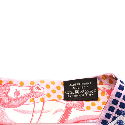 Hermes Silk Cavaliere En Formes Twilly Rose Vert Amande Ocre 3 of 3
