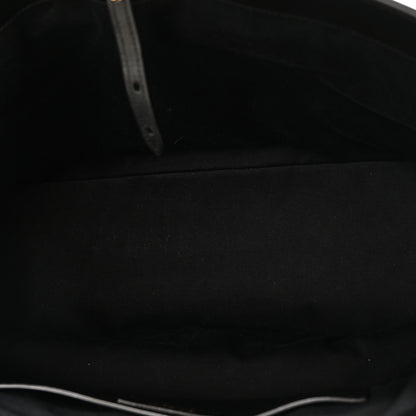 Saint Laurent Calfskin Raffia Medium Shopper Tote  Naturale Black 5 of 9
