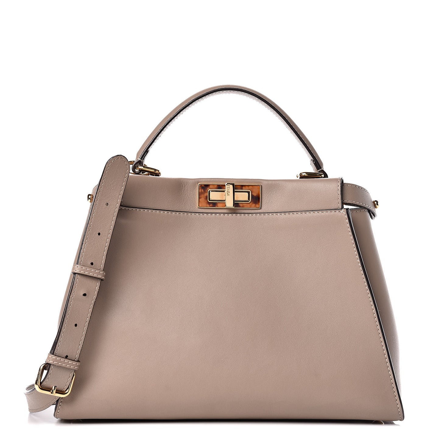 Vitello Seta Plexiglass Tortoise Medium Peekaboo Iconic Satchel Tortora