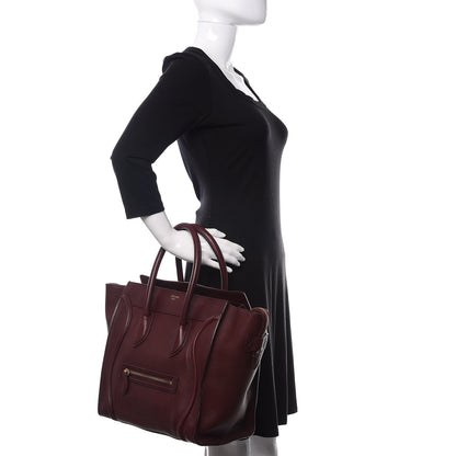 Celine Smooth Calfskin Mini Luggage Burgundy 2 of 11