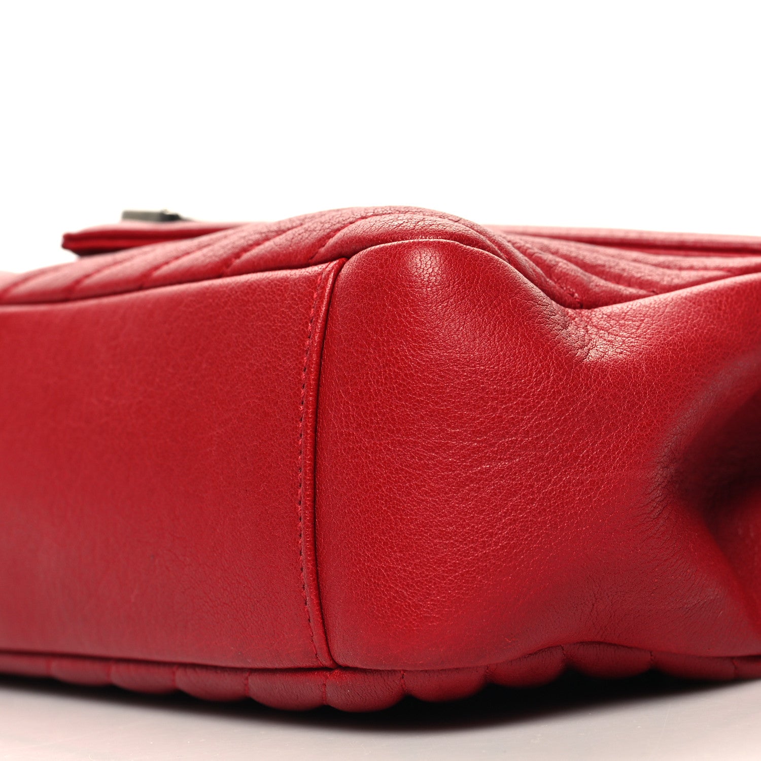 Saint Laurent Sheepskin Matelasse Chevron Large College Monogram Satchel Rouge Eros 10 of 10