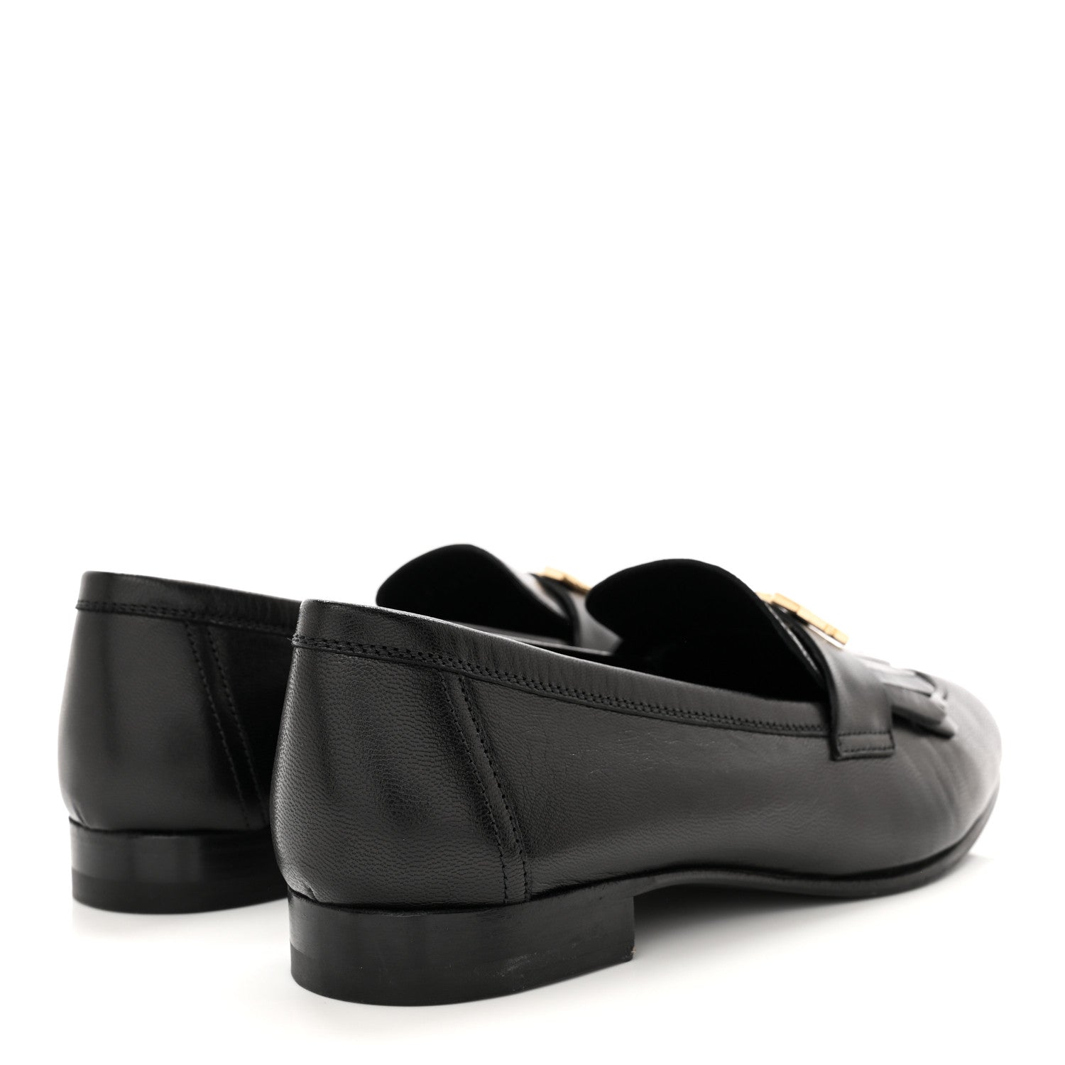Hermes Goatskin Womens Royal Loafers 36.5 Black 4 of 12
