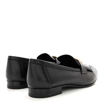 Hermes Goatskin Womens Royal Loafers 36.5 Black 4 of 12