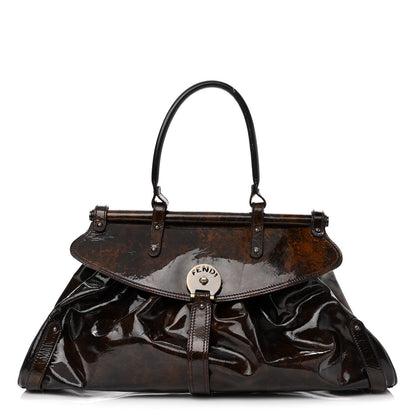 Fendi Patent Large Magic Bag Brown Tobacco 1 of 9