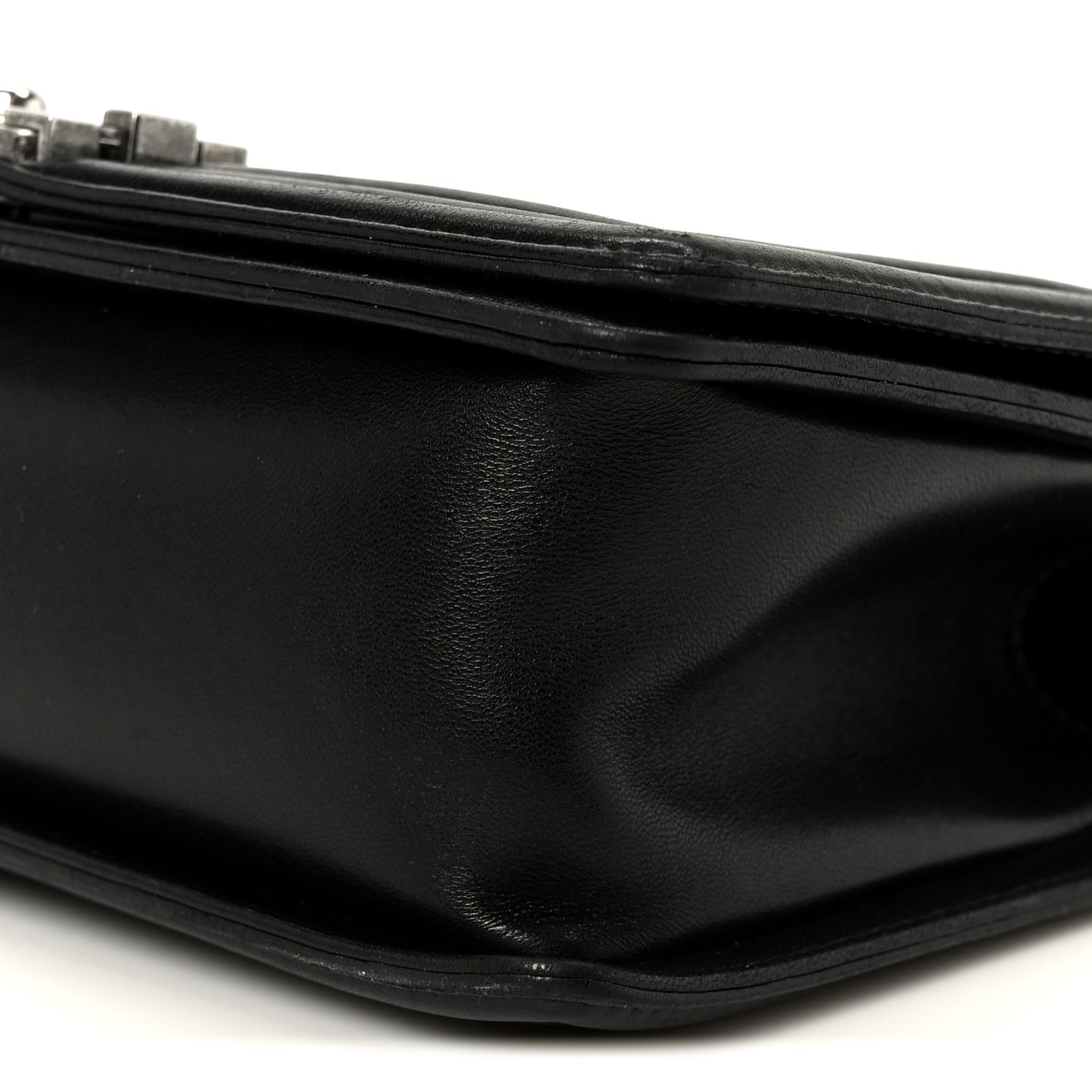 Lambskin Quilted Medium Boy Flap Black