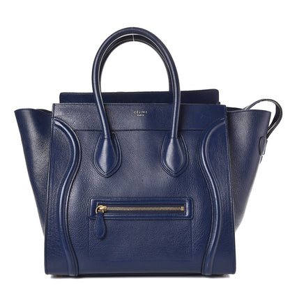 Celine Drummed Calfskin Mini Luggage Ink 1 of 18