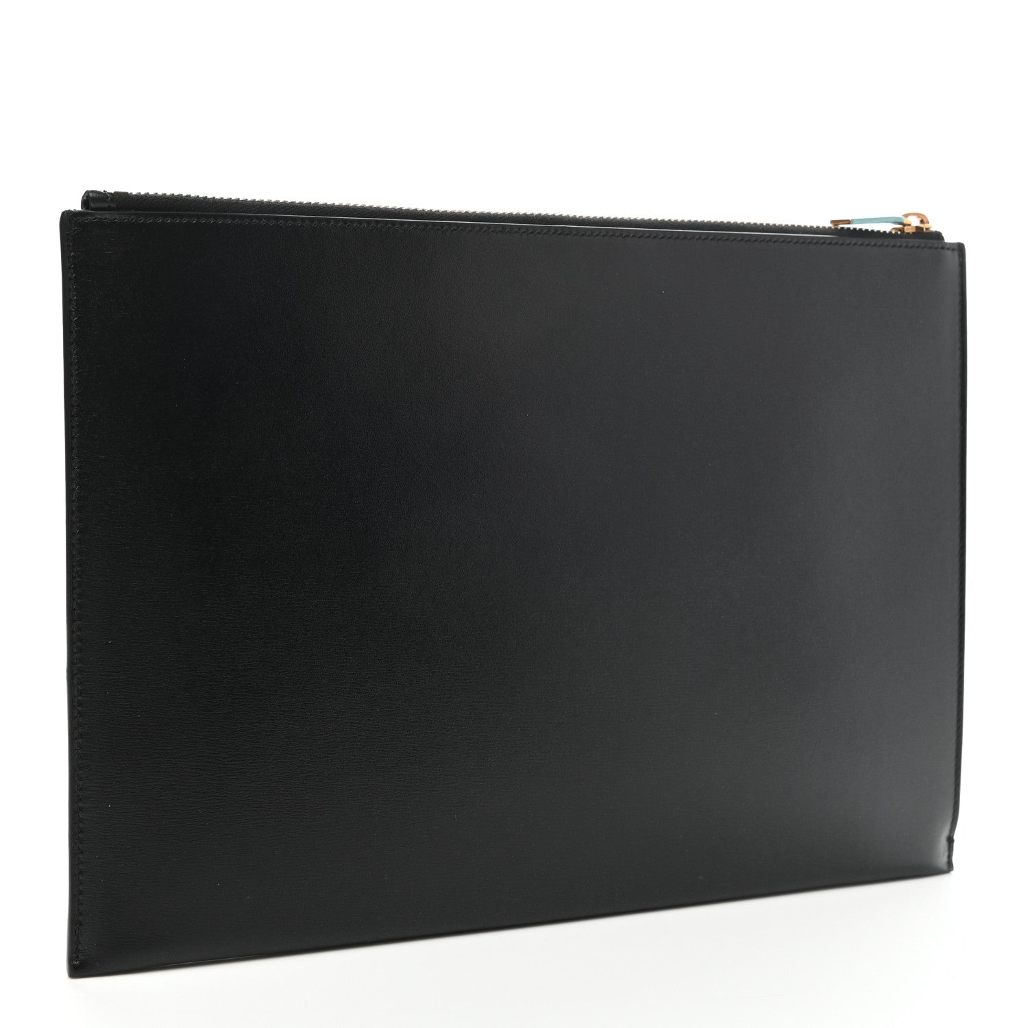 Saint Laurent Shiny Calfskin Tiny Monogram Zipped Tablet Holder Black 3 of 8
