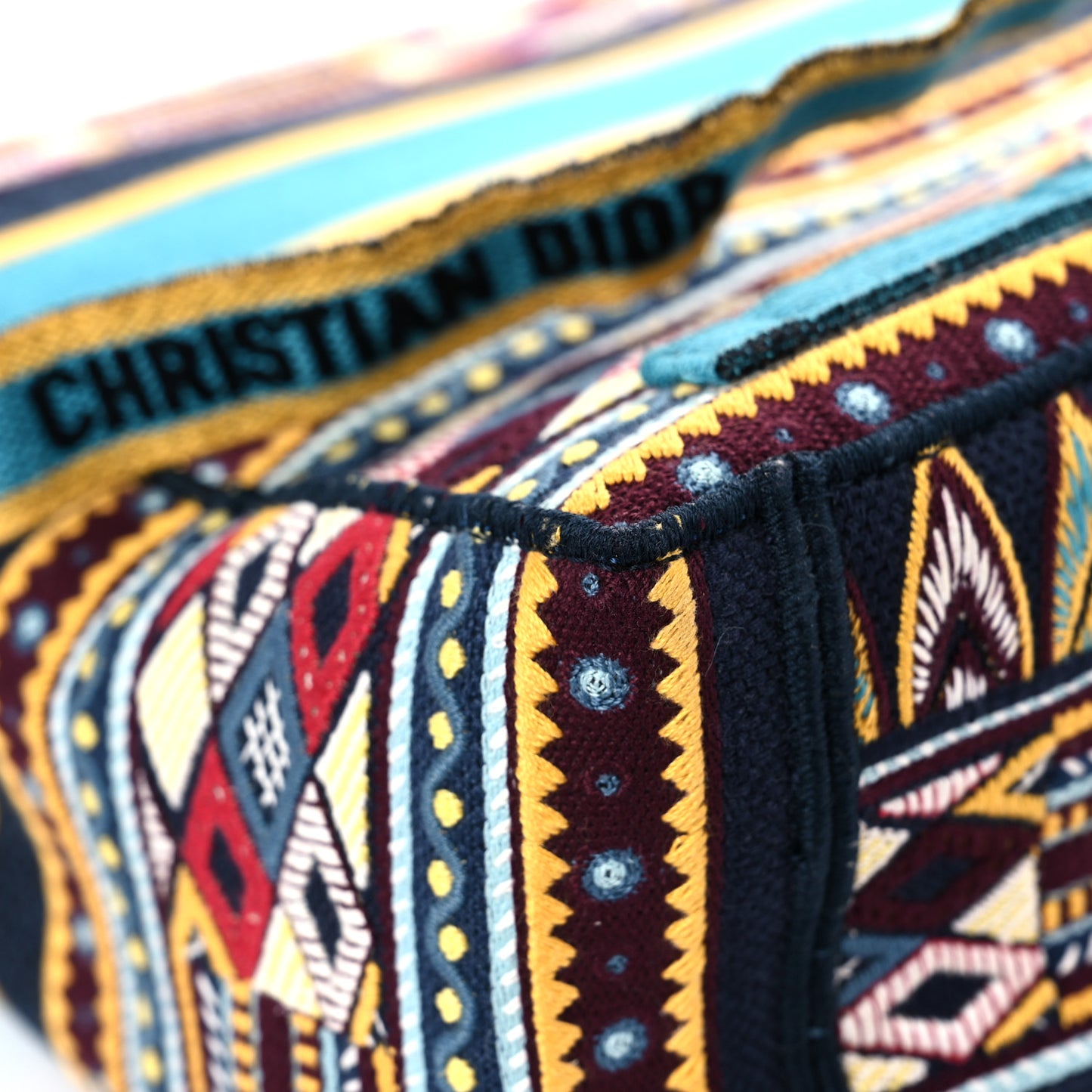 Canvas Embroidered Diorcamp Messenger Vert Multicolor