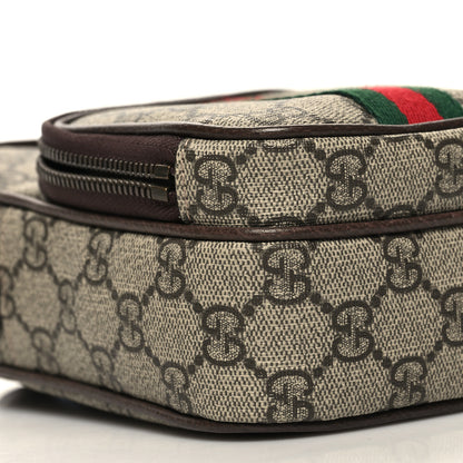 Gucci GG Supreme Monogram Web Mini Ophidia Double Zip Messenger Bag Beige New Acero 10 of 12