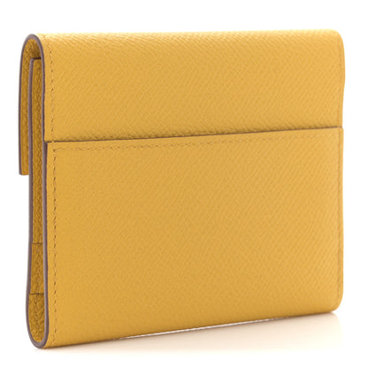 Hermes Epsom Mini Clic Card Holder Jaune Ambre 3 of 7