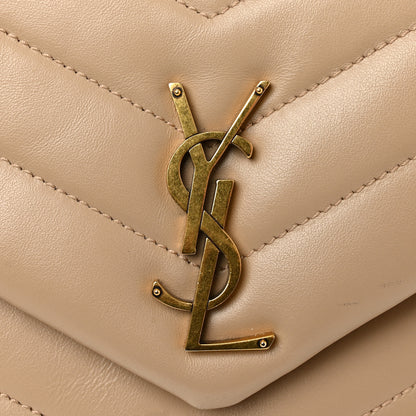 Saint Laurent Calfskin Y Quilted Monogram Small Loulou Crossbody Bag Dark Beige 12 of 14