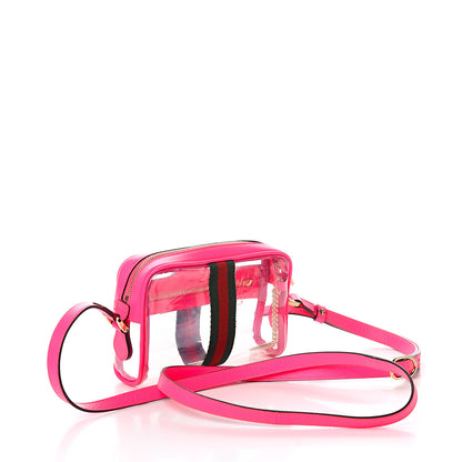 Gucci Vinyl Web Mini Ophidia Transparent Shoulder Bag Fluorescent Fuchsia 2 of 8