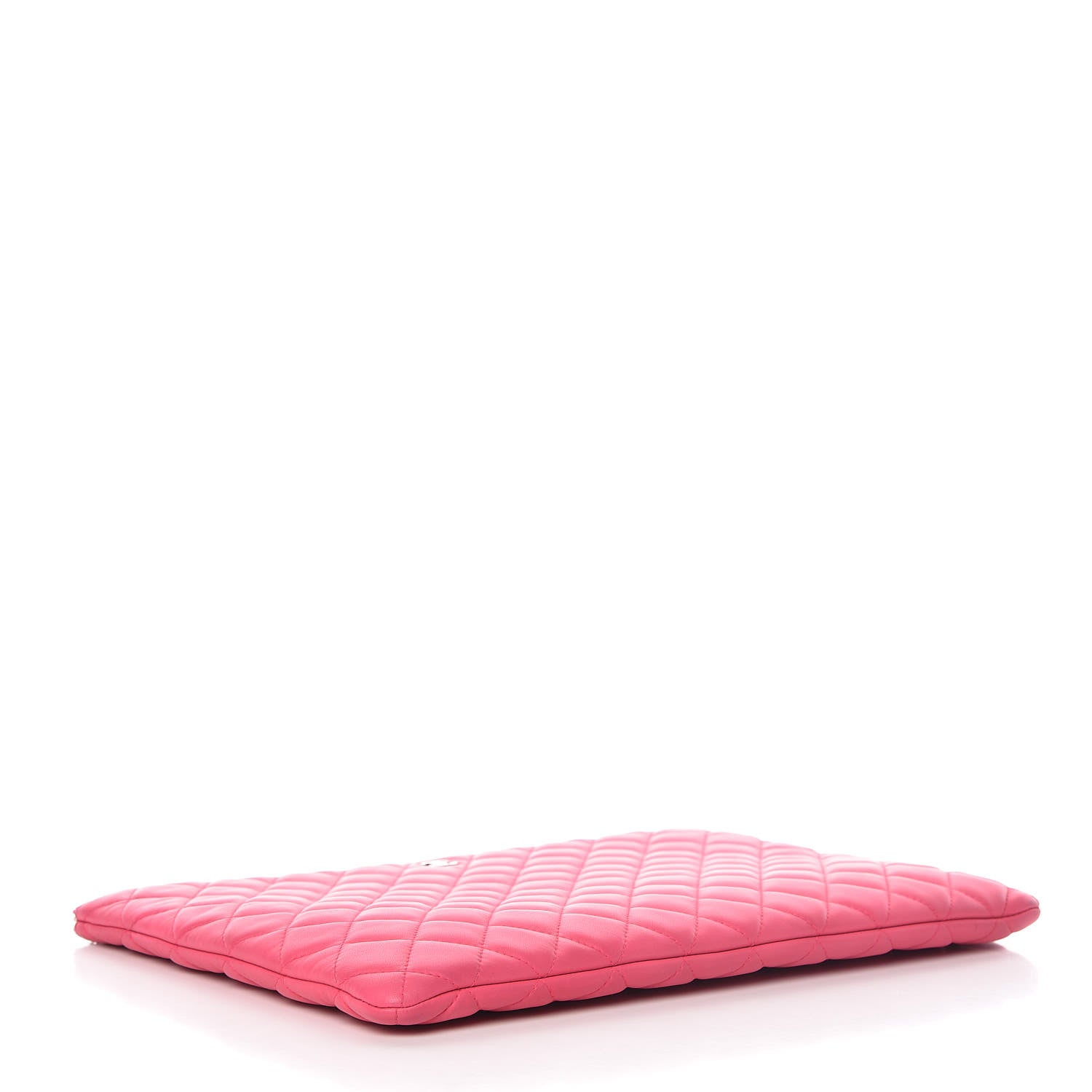 Chanel Lambskin Quilted Large Cosmetic Case Dark Pink 4 of 10