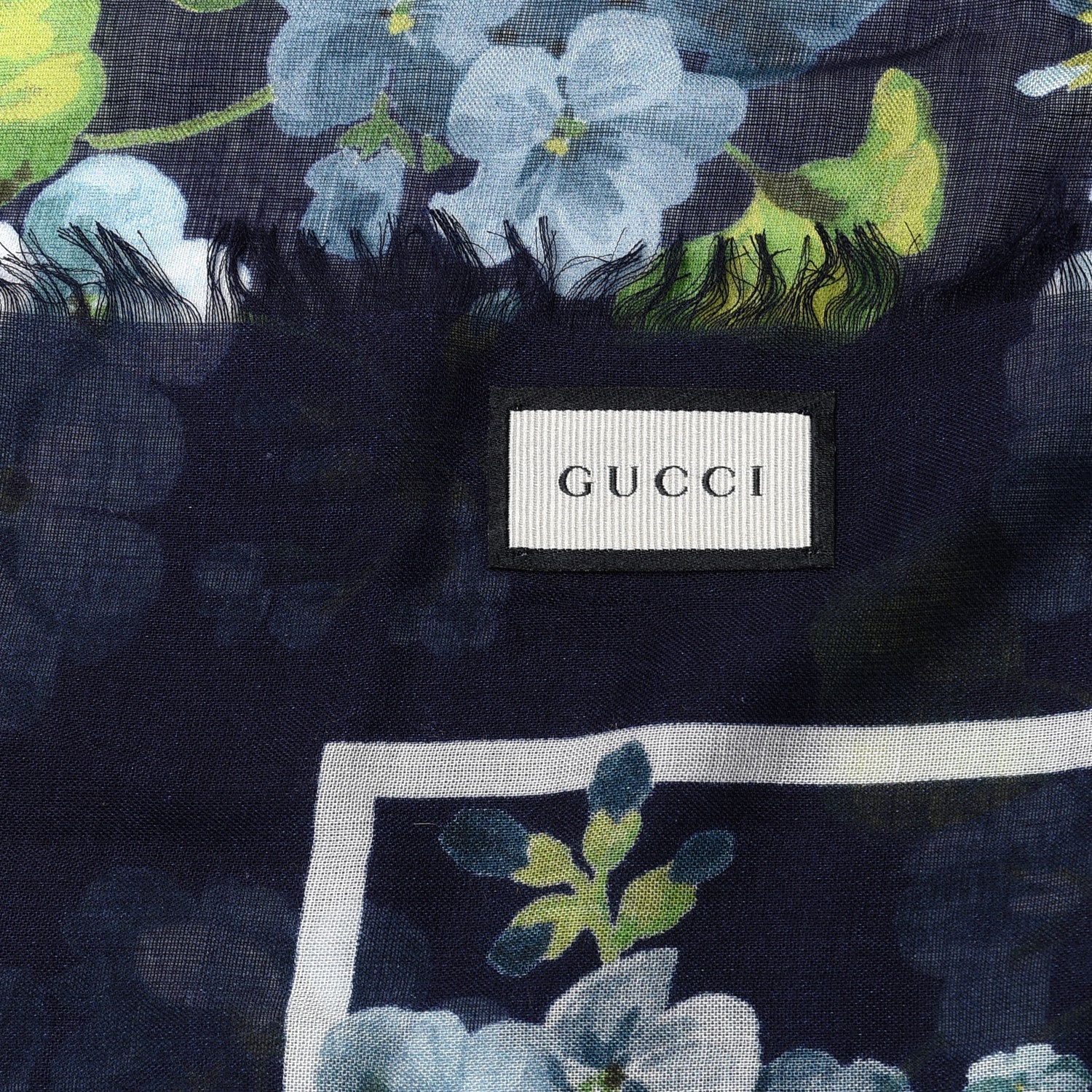 Gucci Modal Silk New Bloomy Shawl Midnight Blue Sky Blue 5 of 5