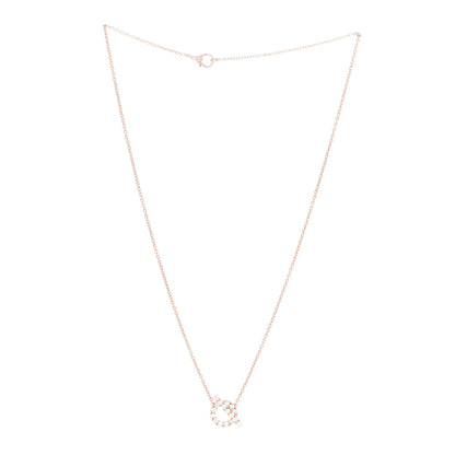 Hermes 18K Rose Gold Diamond Finesse Pendant Necklace 3 of 6