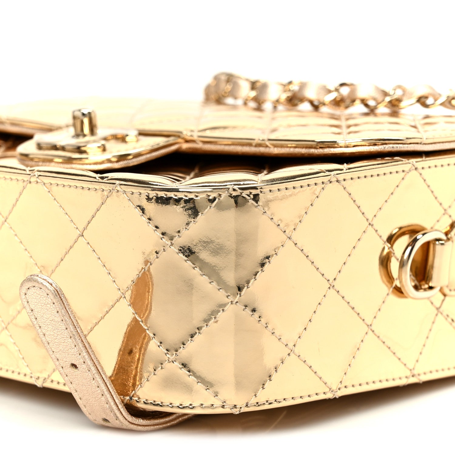 Chanel Mirror Calfskin Metallic Calfskin Quilted Hollywood Boulevard Backpack With Coin Purse Gold 11 of 12