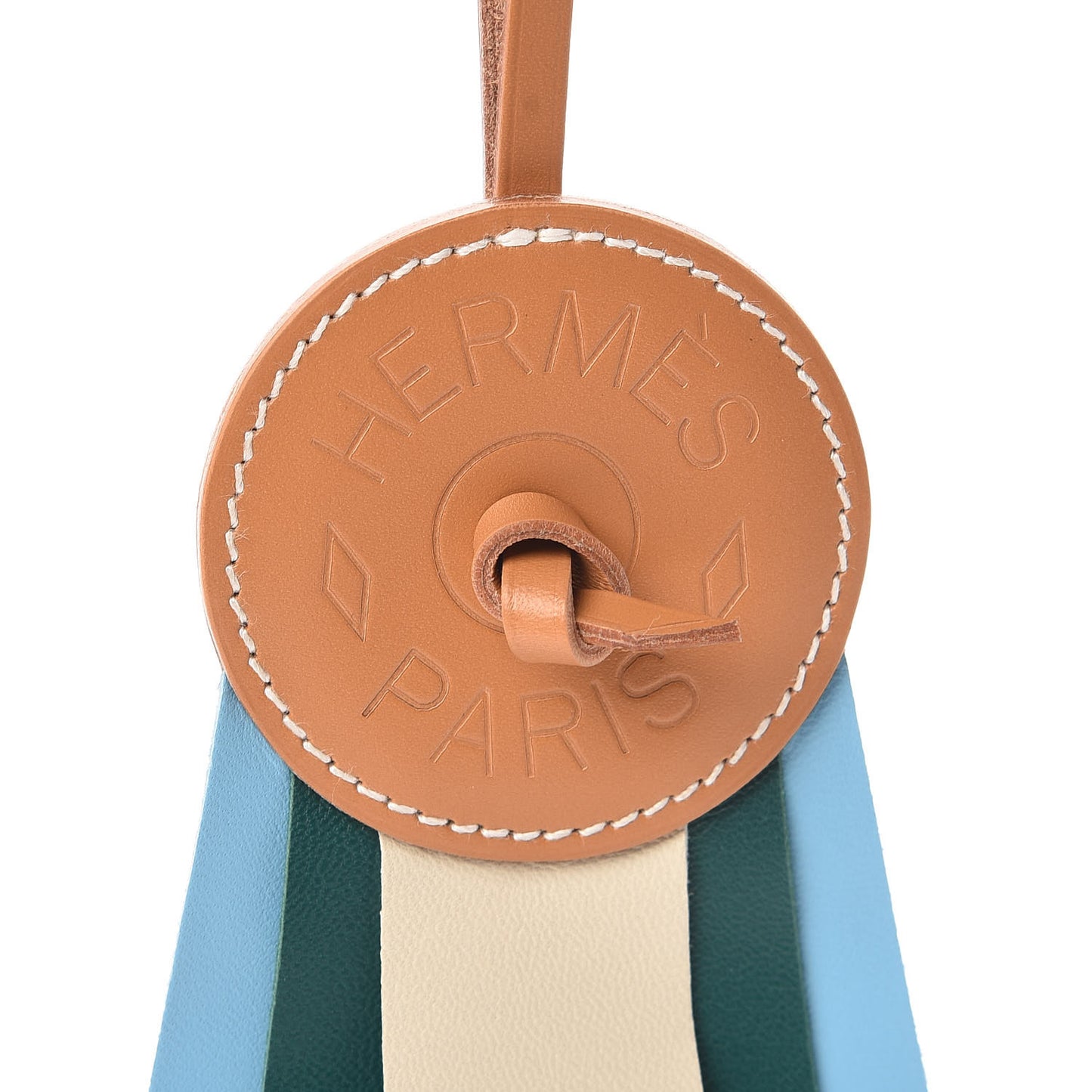 Vache Hunter Milo Lambskin Paddock Flot Bag Charm Natural Sable Craie Malachite Celeste