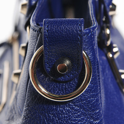 Balenciaga Chevre Gold Metallic Edge Hardware Velo Bleu Roi 13 of 14