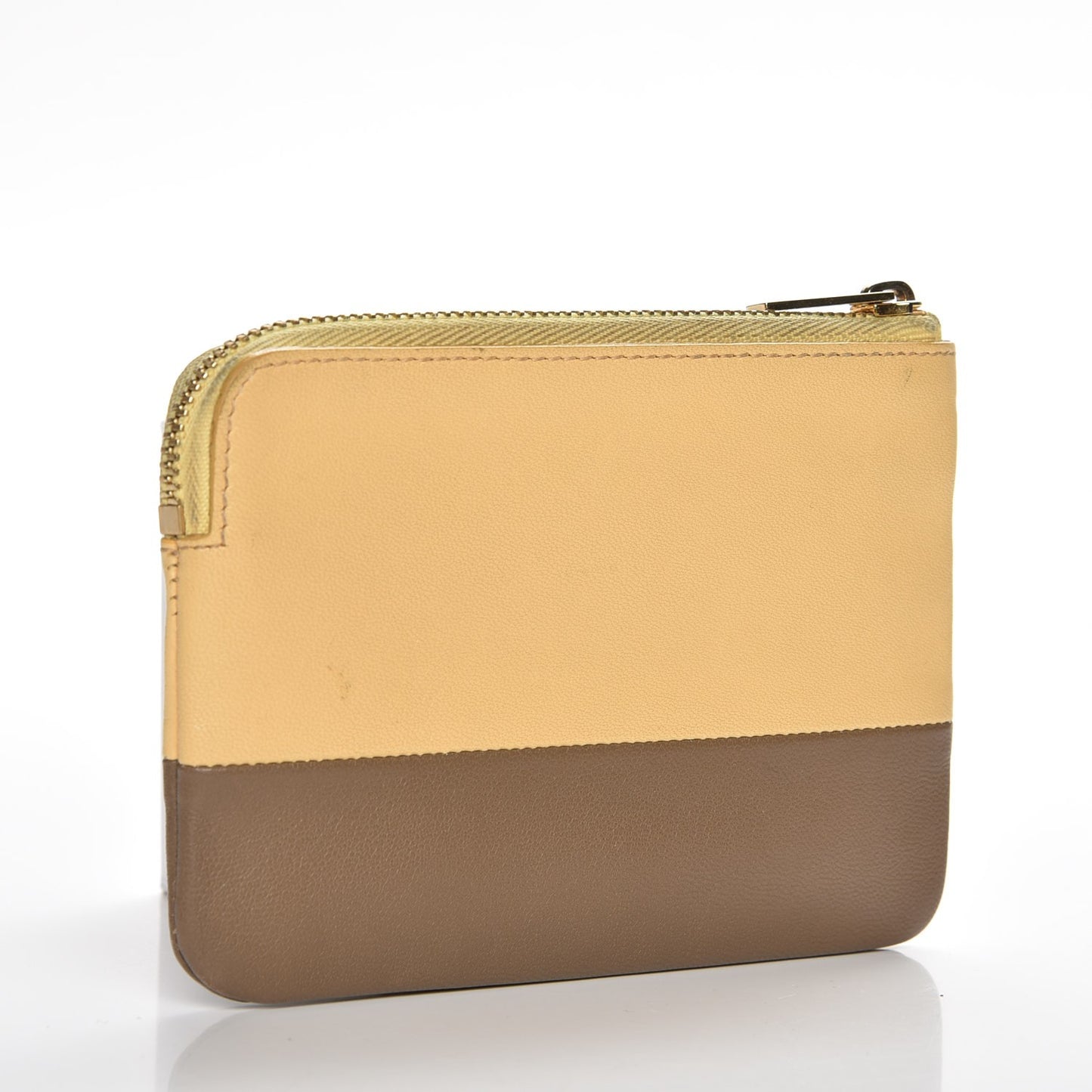 Lambskin Bi-Color Solo Coin Card Case Butter