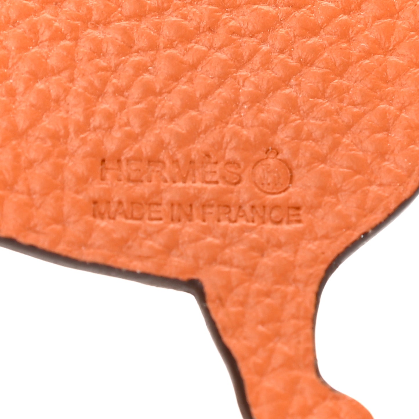 Togo Epsom Petit H Dog Bag Charm Rouge Casaque Orange
