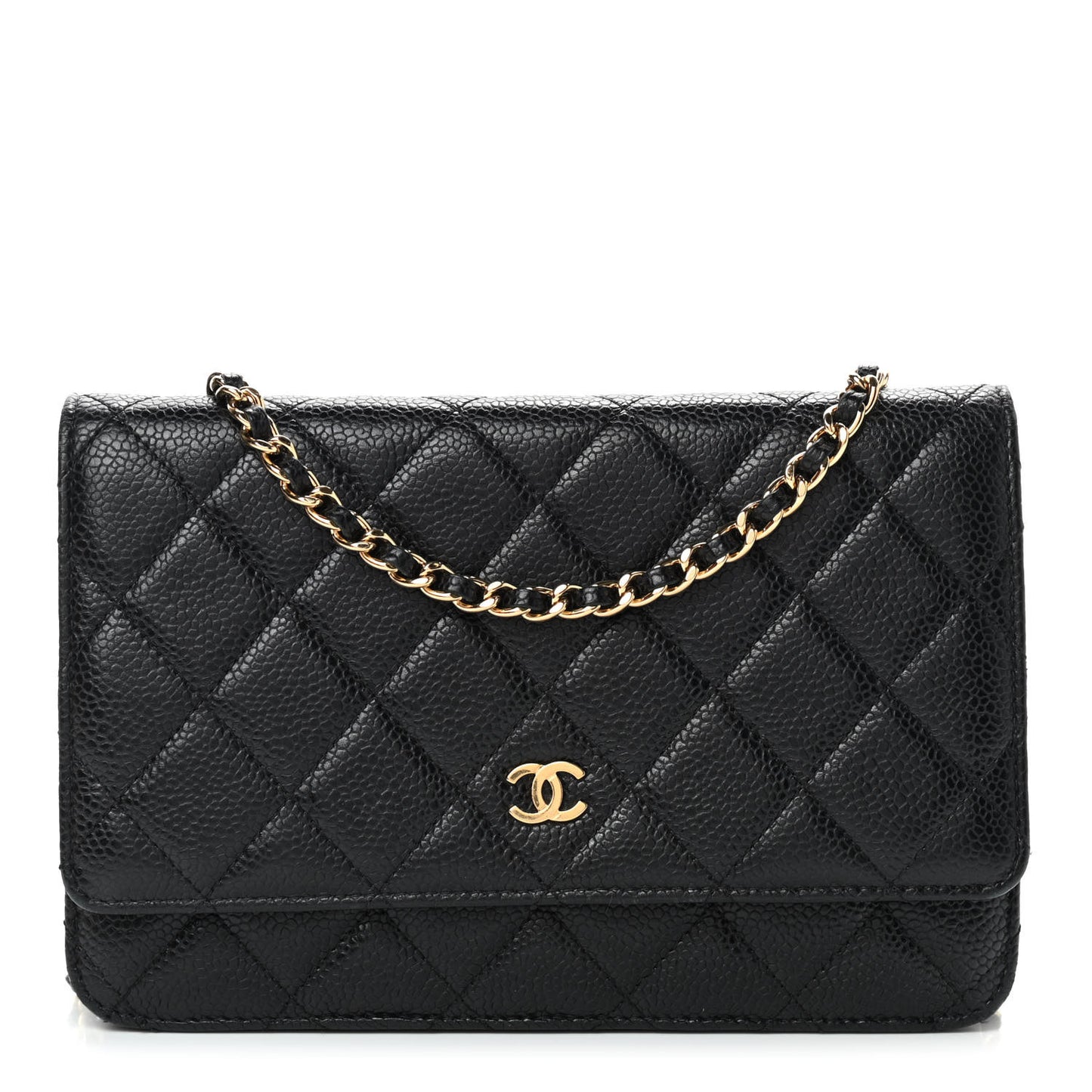 Caviar Quilted Wallet On Chain WOC Black