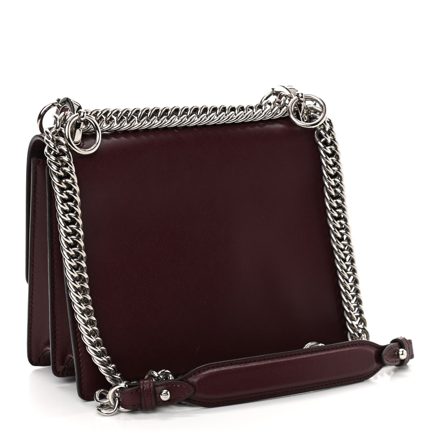 Fendi Vitello Liberty Studded Small Kan I Shoulder Bag Bordeaux Multicolor 3 of 10