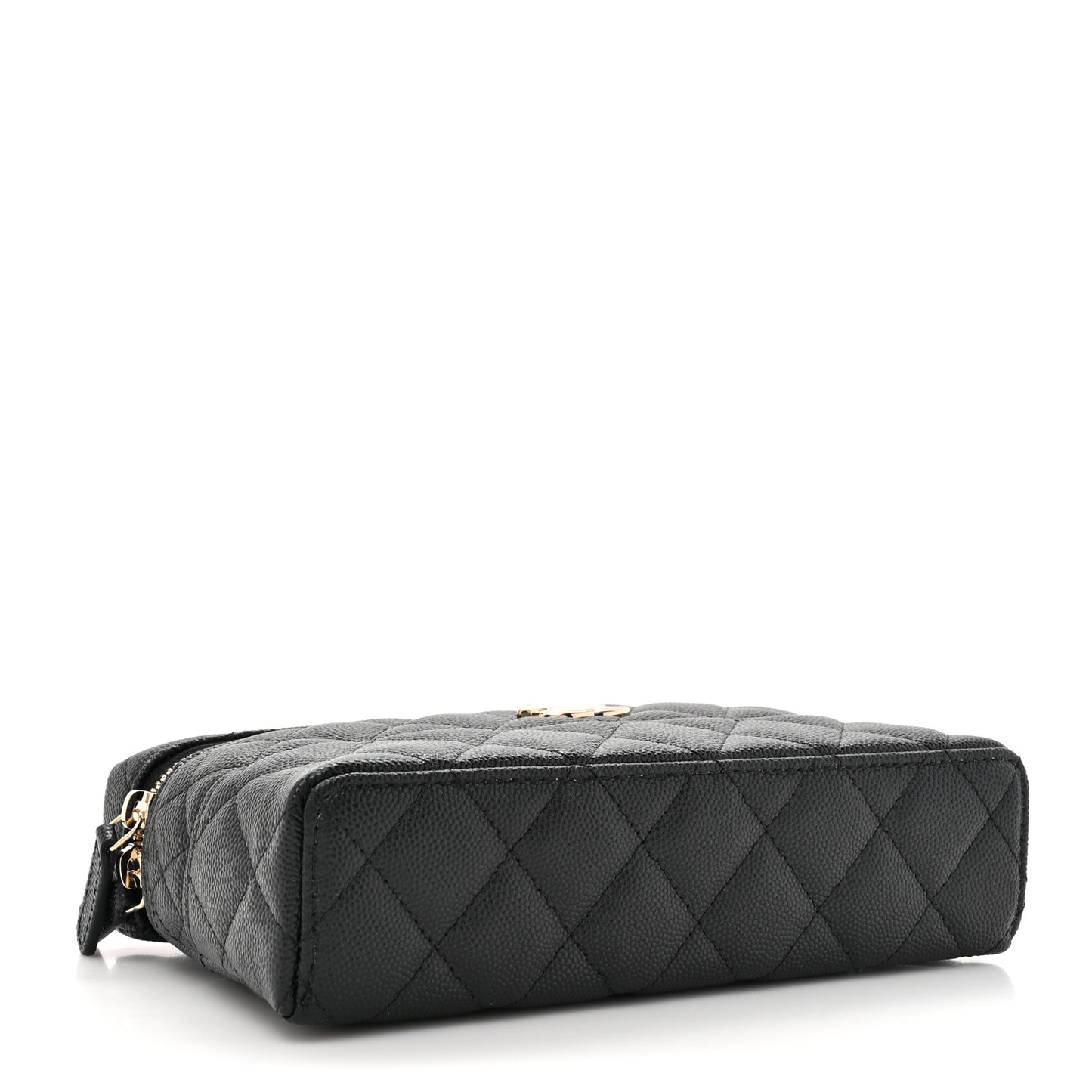 Caviar Quilted Trendy Handle Slim Vanity Black