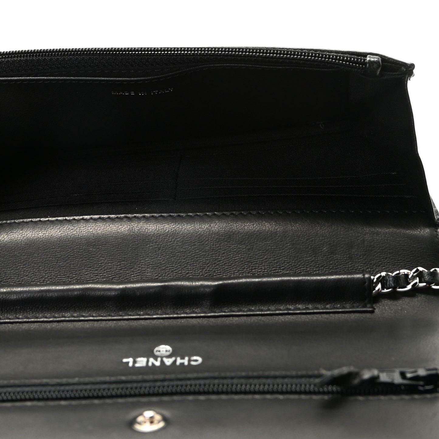 Lambskin Timeless CC Wallet On Chain WOC Black