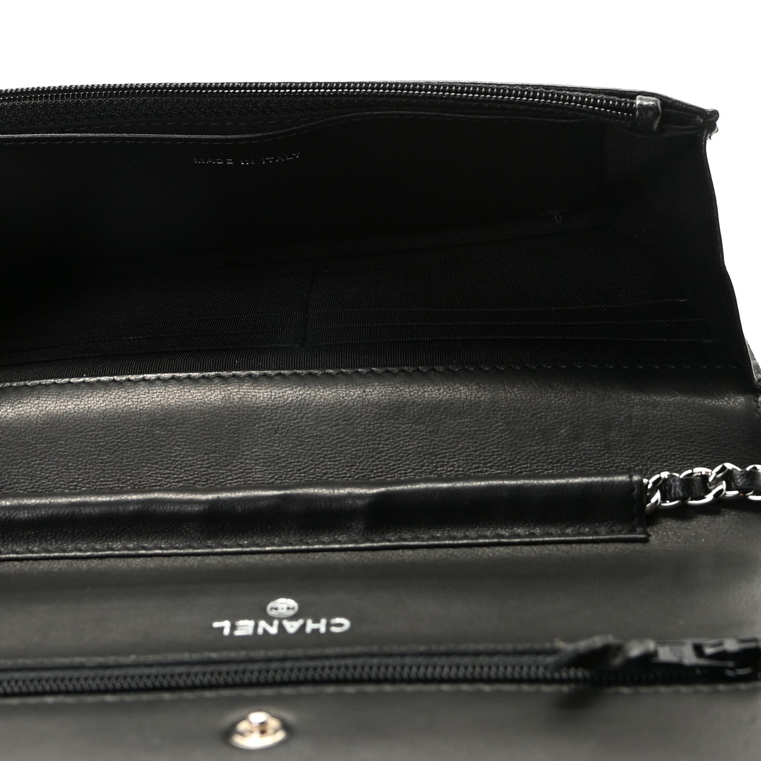 Chanel Lambskin Timeless CC Wallet On Chain WOC Black 7 of 11