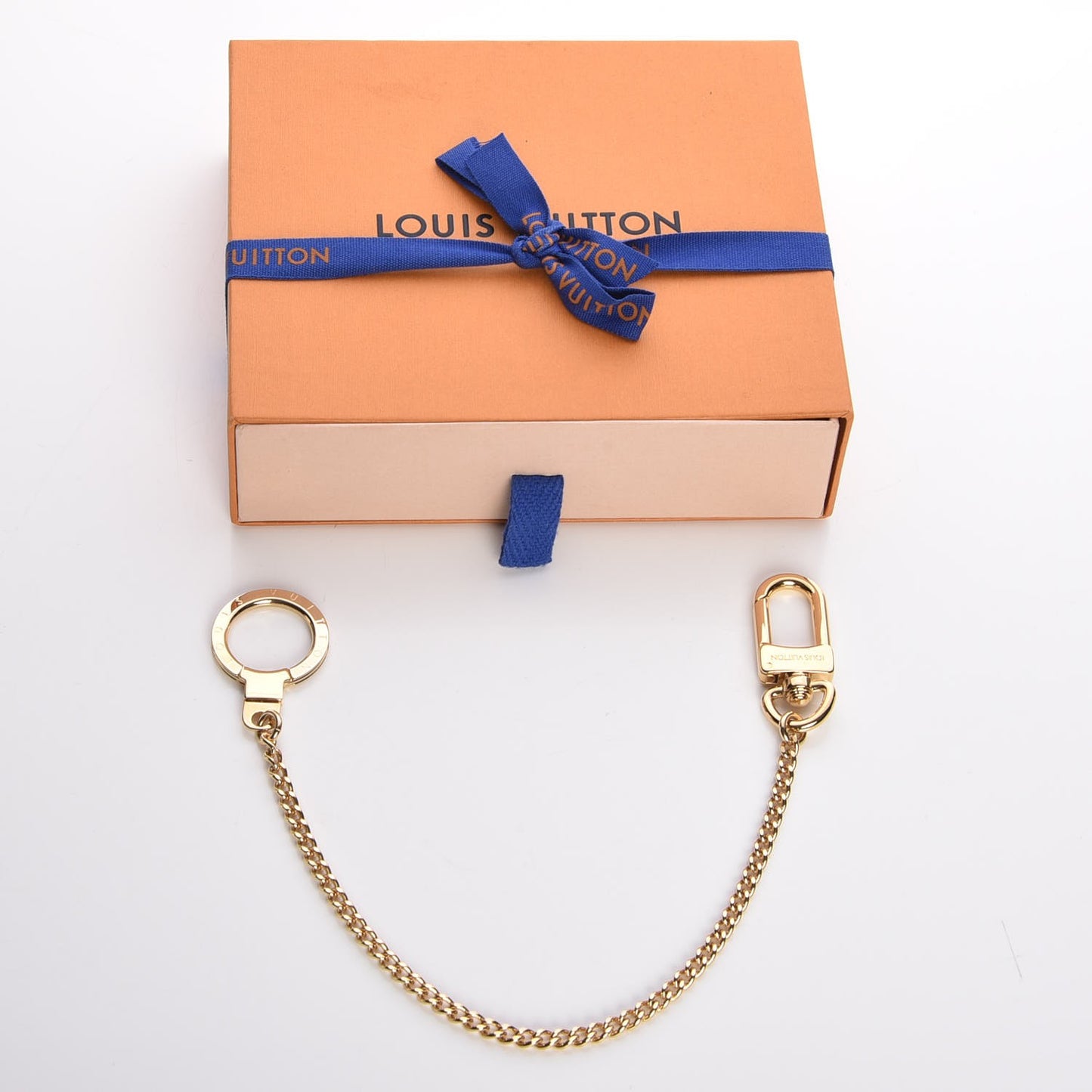 Metal Pochette Extender Key Ring Chain Gold