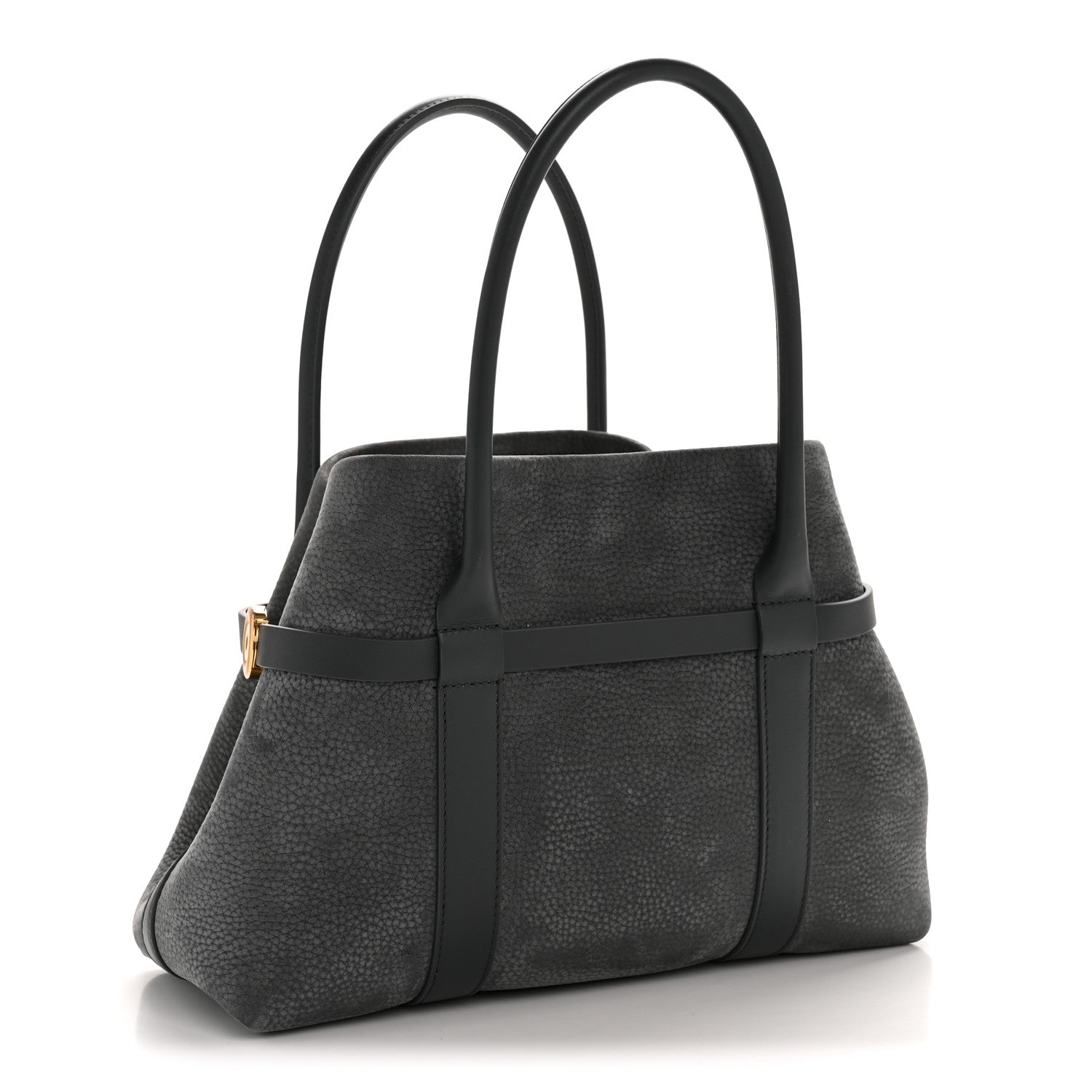 Loro Piana Nubuck Grained Calfskin Small Ghiera Shopper Tote Blue Navy 4 of 11