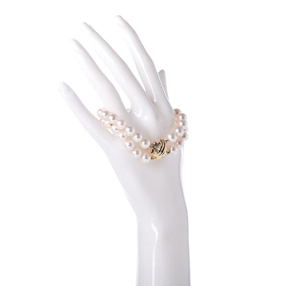 Tiffany 18K Yellow Gold Akoya Pearl 8-8.5mm Signature Double Strand Bracelet 2 of 5