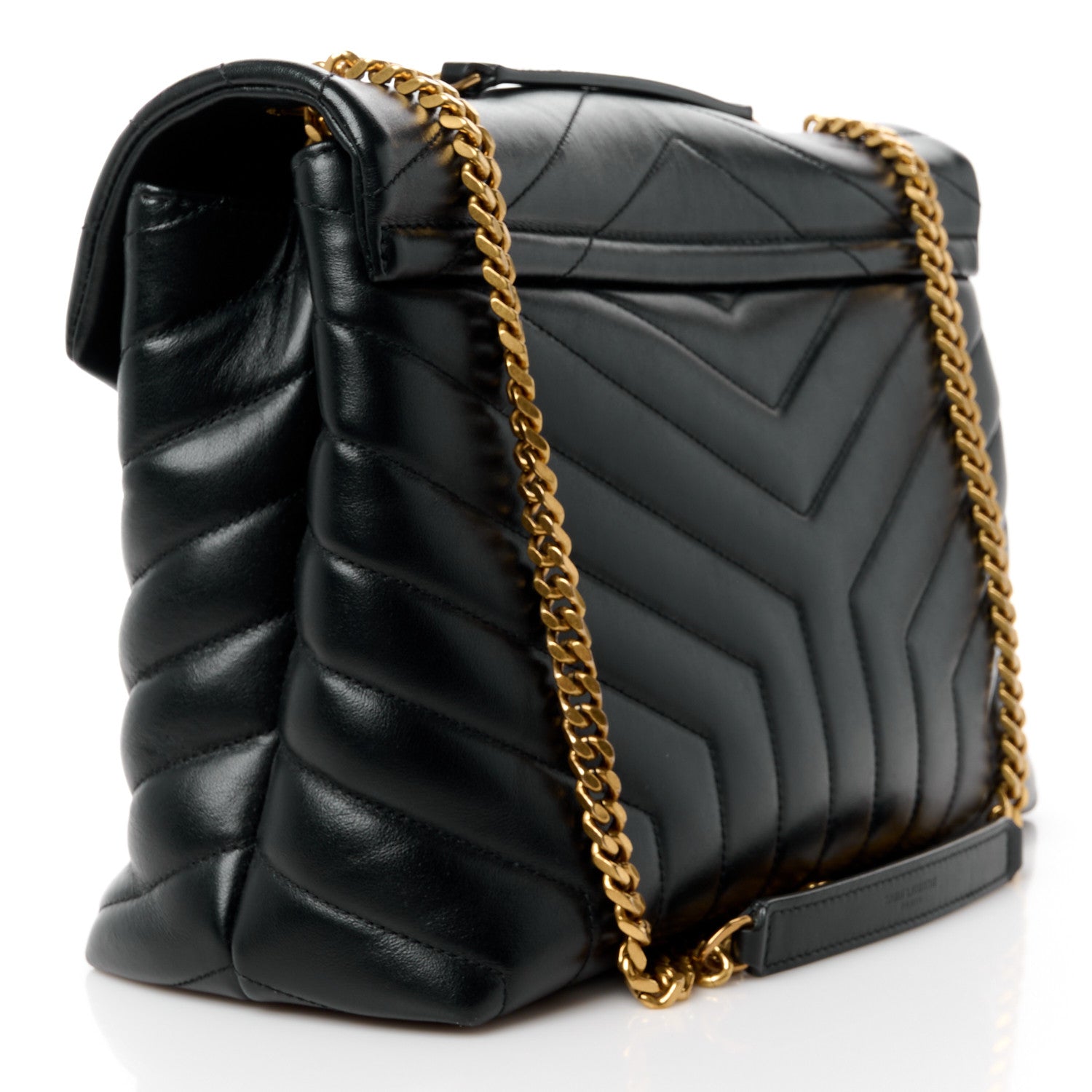 Saint Laurent Calfskin Y Quilted Monogram Medium Loulou Chain Satchel Black 3 of 13