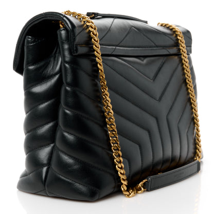 Saint Laurent Calfskin Y Quilted Monogram Medium Loulou Chain Satchel Black 3 of 13