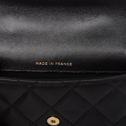 Chanel Lambskin Quilted Top Handle Flap Coin Purse With Chain Black 9 of 11