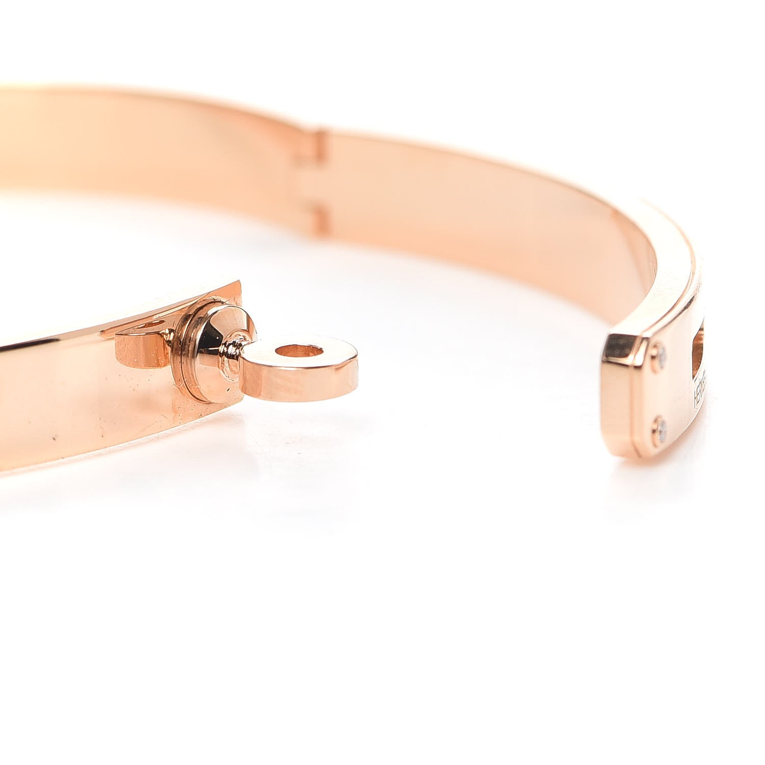 Hermes 18K Rose Gold Diamond PM Kelly Bracelet SH 5 of 6