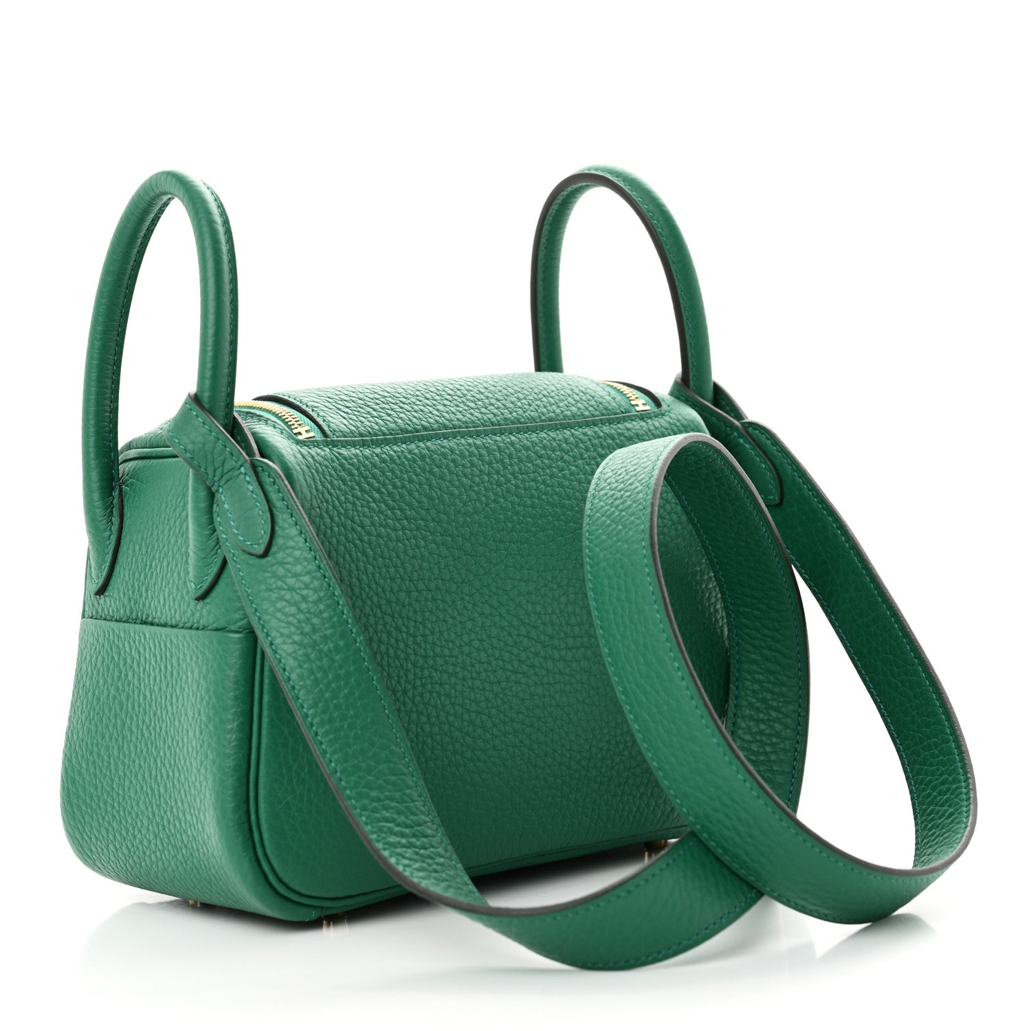 Hermes Taurillon Clemence Mini Lindy 20 Vert Vertigo 3 of 10