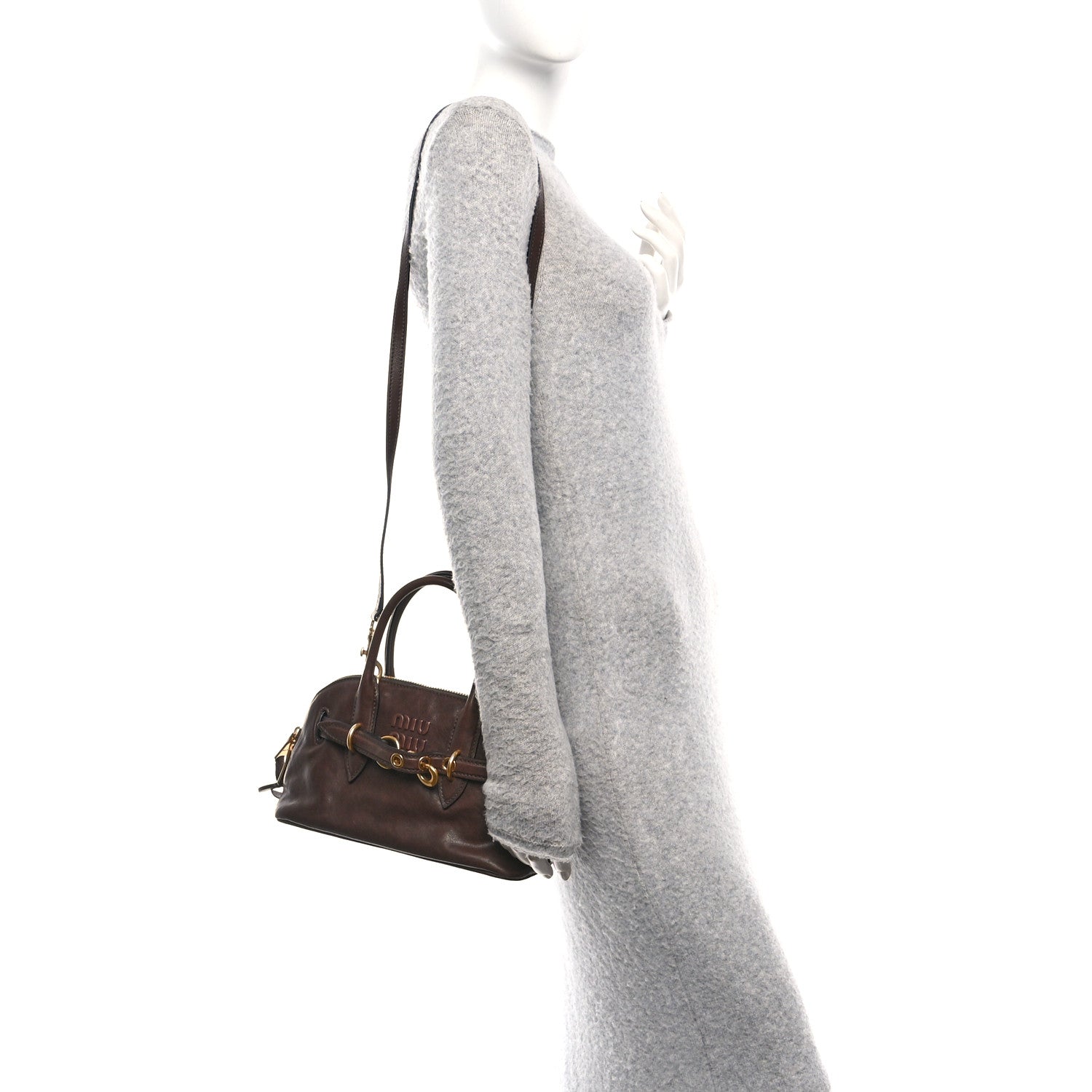 Miu Miu Nappa Aviator Small Aventure Bag Radica 2 of 9