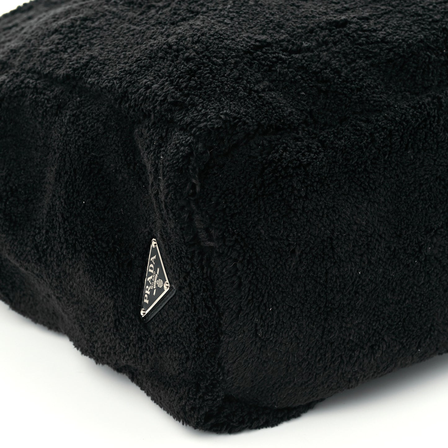 Terry Cloth Tote Bag Black White
