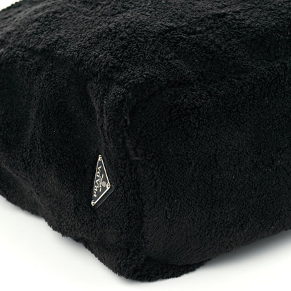 Prada Terry Cloth Tote Bag Black White 10 of 11