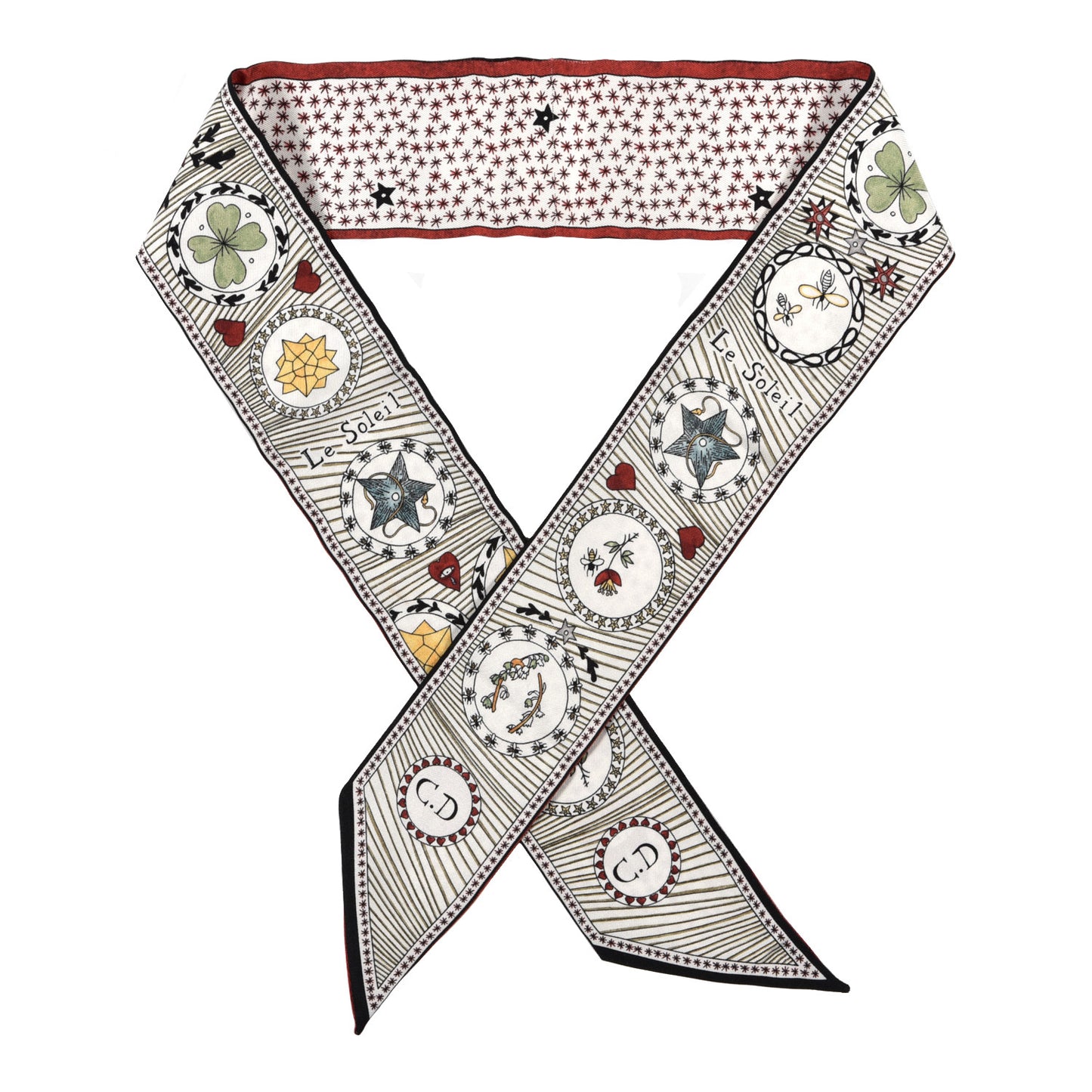 Silk Le Soleil Tarot Mitzah Scarf Off White