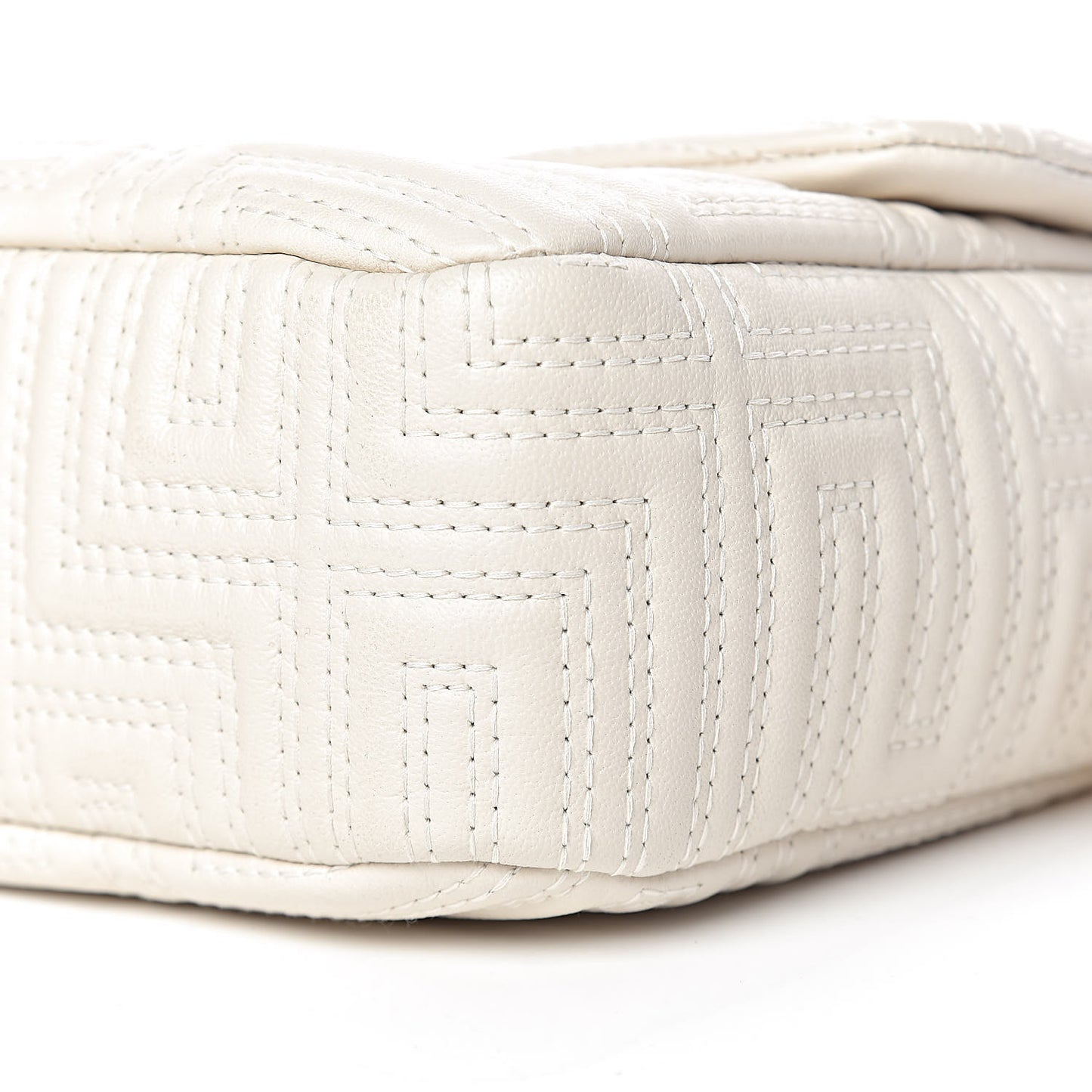 Calfskin Icon Quilted Flap White
