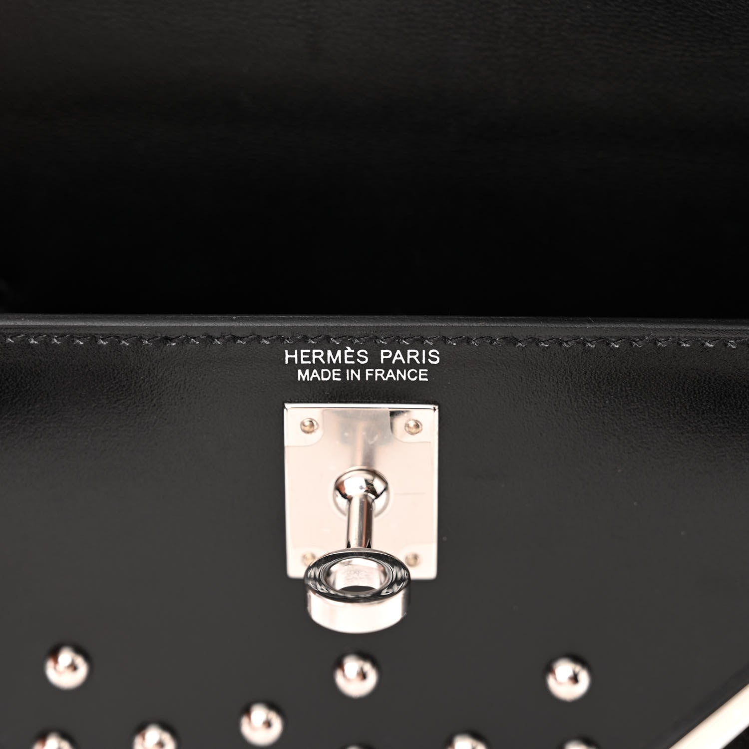 Hermes Box Studded Clouté Mini Kelly Sellier 20 Black 7 of 12