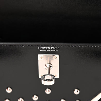 Hermes Box Studded Clouté Mini Kelly Sellier 20 Black 7 of 12
