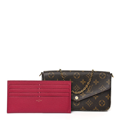 Louis Vuitton Monogram Pochette Felicie Chain Wallet Fuchsia 2 of 13