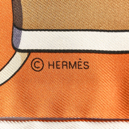 Hermes Silk Grand Tralala Twilly Creme Roux Corail 3 of 4